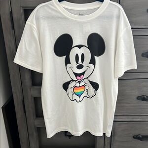 Disney Pride Collection White Mickey Mouse Short Sleeve Tee